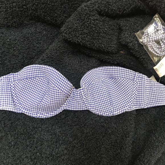 J.Crew blue gingham underwire bikini top - Picture 1 of 3